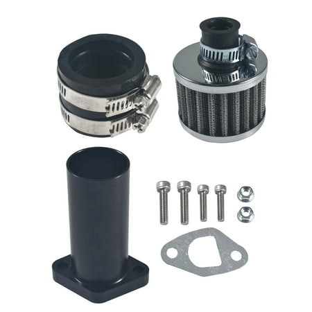 Intake Manifold Pipe Kit For Vm24 Pwk24 Carburetor Fit Predator 212cc 196cc 6.5hp Gx160 Gx200 Ct200u Bt200x Kt196 Mb165 Mb200 Engine Mini Bike Go Kart(Black)