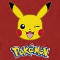 thumbnail image 2 of Men's Pokemon Logo Pikachu Wink Graphic Tee Red Medium, 2 of 5