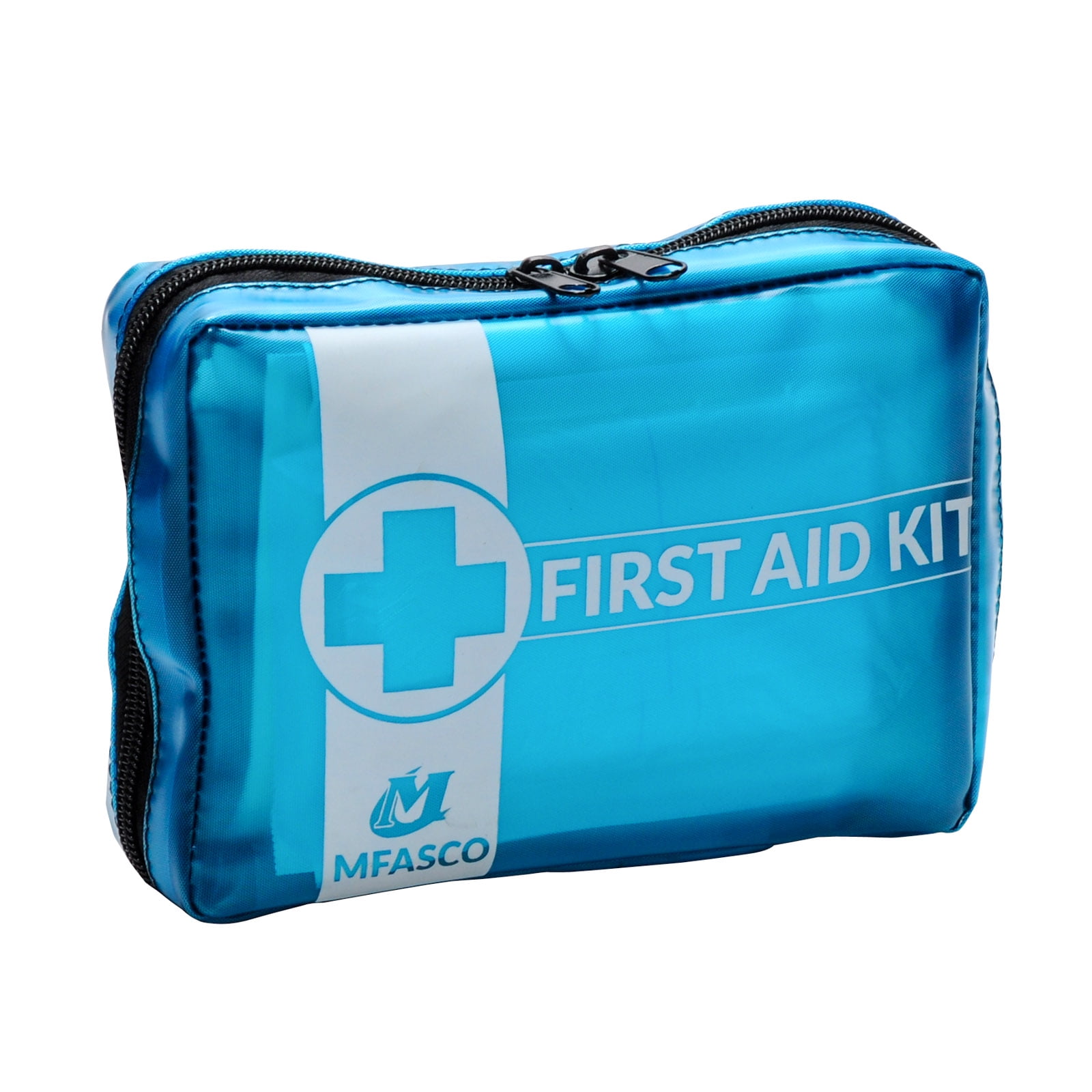 First Aid Kit 70 Piece Blue Transparent Case for Home, Auto or Office by MFASCO