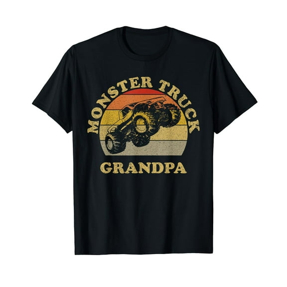 Monster Truck Tshirt Grandpa For Grandfather Retro Vintage T-Shirt