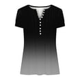 thumbnail image 5 of Delayuji Short Sleeve Womens Tops 2025 Spring Neck Casual Print Tunic T Shirts Womens Tops Black L Polyester,Spandex Short Sleeve Shirts for Women, 5 of 5
