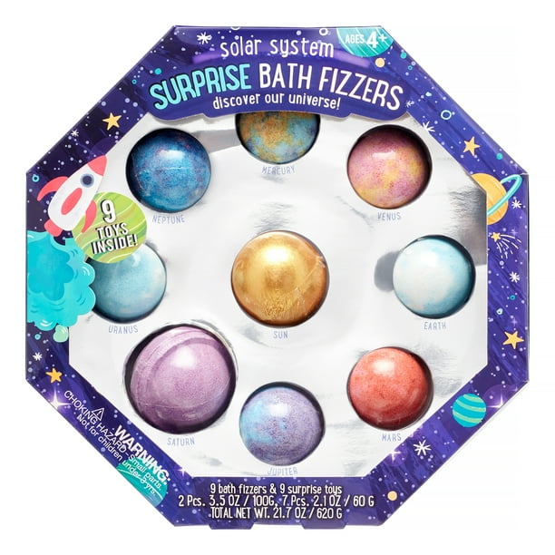 Kids Solar System Surprise Bath Bomb Fizzers Gift Set with Toys Inside