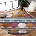 thumbnail image 2 of SAFAVIEH Orwell Dusko Abstract Area Rug, Grey/Orange, 6'7" x 6'7" Round, 2 of 8