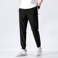 thumbnail image 5 of Hauaitttt Mens Guard Pants Loose Ice Silk Solid Sports Leggings Flat Front Pants Mens Big and Tall Little Fuzzy Mens Scrub Pants with Pockets Trousers Men 10 M Loose Pants with 6 Men Men's Open Leg, 5 of 9