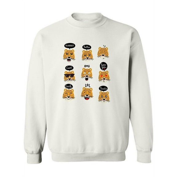 Leopards With Bubble Speech. Sweatshirt Women -Image by Shutterstock, Female Small