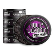 Fully Loaded Chew Tobacco and Nicotine Free Berry Bullseye Long Cut Popping Flavor, Chewing Alternative-5 Cans
