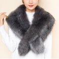 thumbnail image 4 of UTSJKR Faux Fur Wedding Shawl Woman Party Bride Cape Cloak Winter Bridal Wraps Accessory Winter Stole Scarves Shrug Gray, 4 of 7