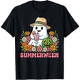 thumbnail image 2 of 100% Cotton Unisex Retro Floral Summerween Ghost Halloween Summer 2026 T-Shirt, 2 of 5