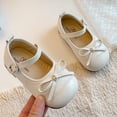 thumbnail image 5 of Viluyesy Girls’ Spring Summer Leather Flat Shoes – Soft Sole Comfortable Fashion Footwear with Bowknot Detail and Timeless Minimalist Design Beige Size 11.5, 5 of 10