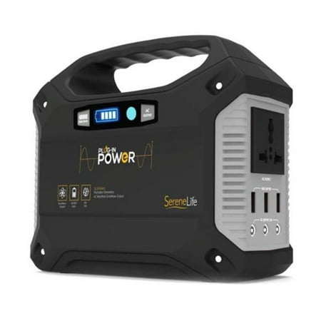 SereneLife SLSPGN20 - Portable Power Generator - Battery Pack Power Supply, Solar Panel Compatible (42,000mAh
