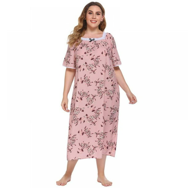 Nightgowns for Women, 100% Cotton Soft Lightweight Comfy Sleepwear ...