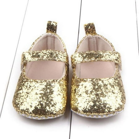 

yinguo toddler girl soft sole crib shoes sequins sneaker baby shoes gd/12 gold 12