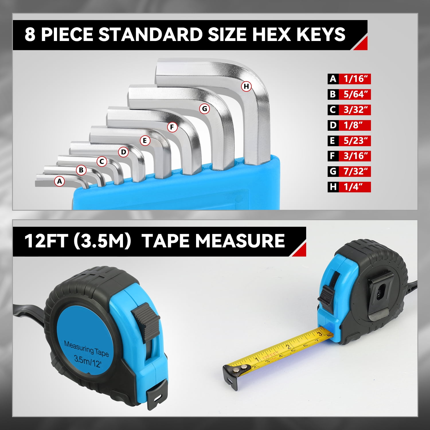 39Pcs Home Repair Hand Tool Set Toolbox Bit Drive Plier Hammer Scissor Hex Key Househeld Garage Garden Office DIY Blue