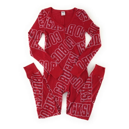Victoria's Secret PINK Ohio State University Onesie Pajama Medium Red