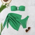 thumbnail image 6 of JoveMarine Women's Push-Up Three-Piece Bikini Set, Sexy Two-Piece Swimsuit with Padded Cups, Enhanced Lift Bikini Sets for Women,Dark Green XL, 6 of 7
