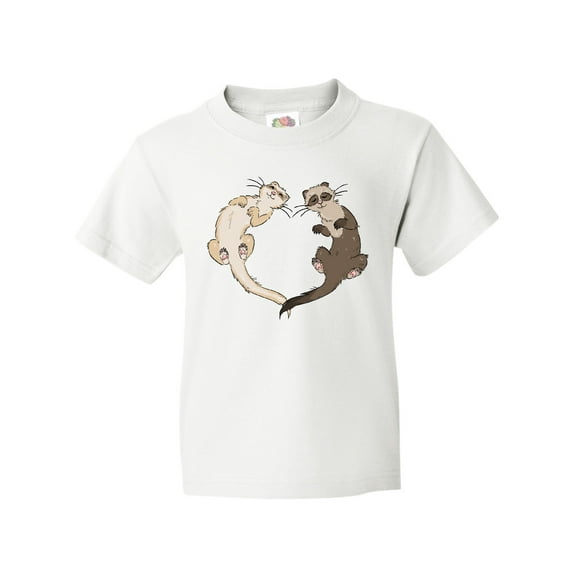 Inktastic Cute Ferret Heart Youth T-Shirt