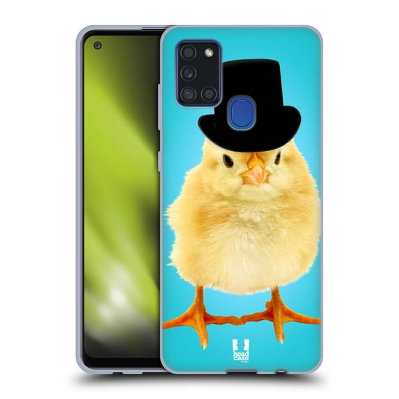 Head Case Designs Funny Animals Mr. Chick with Top Hat Soft Gel Case Compatible with Samsung Galaxy A21s (2020)