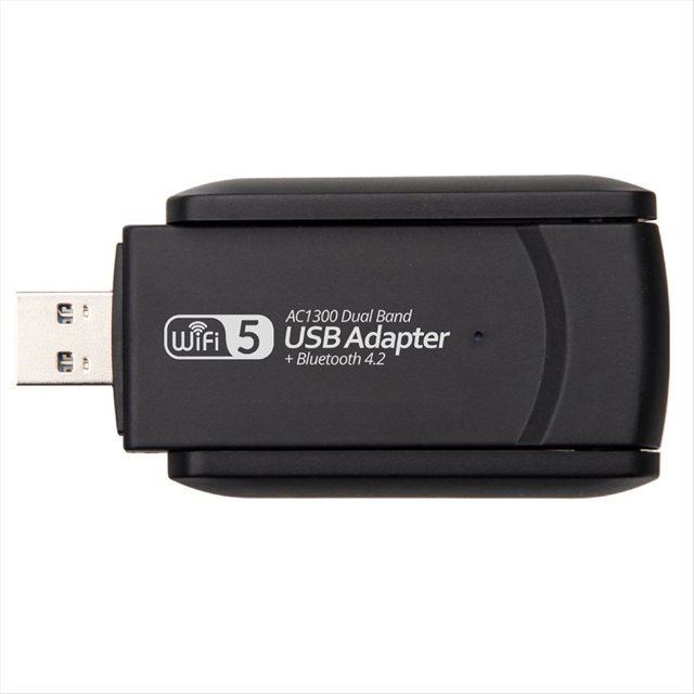 Tarjeta de Red InaláMbrica de Doble Banda de 1300M Bluetooth 4.2 + WIFI Tarjeta de Red PequeñA InaláMbrica 5G USB 2 en 1 Sin Controlador