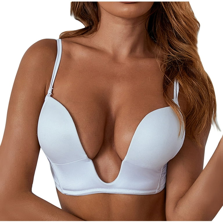  Womens Small Breasts Deep V Push Up Bras Sexy Plunge