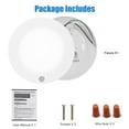 thumbnail image 5 of Motion Sensor LED Ceiling Light, 6inch 120V LED Flush Mount Round Lighting Fixture, 10W 700lm LED Closet Light for Indoor/Outdoor, Porches, Closet Rooms, Stairs, Hallways, 3000K Warm White, 5 of 9