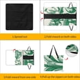 thumbnail image 3 of Elegant Green Floral Engraving Design Outdoor Picnic Blanket, Foldable Waterproof Beach Mat, Portable Beach Blanket for Beach Camping, Hiking, Family Concerts, 3 of 7