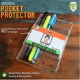 thumbnail image 3 of Bulk 50 Pack - Heavy Duty Pocket Protector with Horizontal ID Badge Holder - Clear Plastic Shirt/Lab Coat Pocket Pouch Organizer for Pens, Pencils, Small Tools, Name Tags and More by Specialist ID, 3 of 8