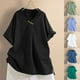 thumbnail image 1 of Camisas de manga larga,Túnica de manga corta con cuello en V para mujer, blusa holgada, tela de poliéster suave, ropa informal para el hogar, sopatenor, 1 of 9