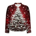 thumbnail image 6 of Women's Plus Size Christmas Shirts Long Sleeve Loose Graphic Casual Classic Collared Button Down Blouses, 6 of 6