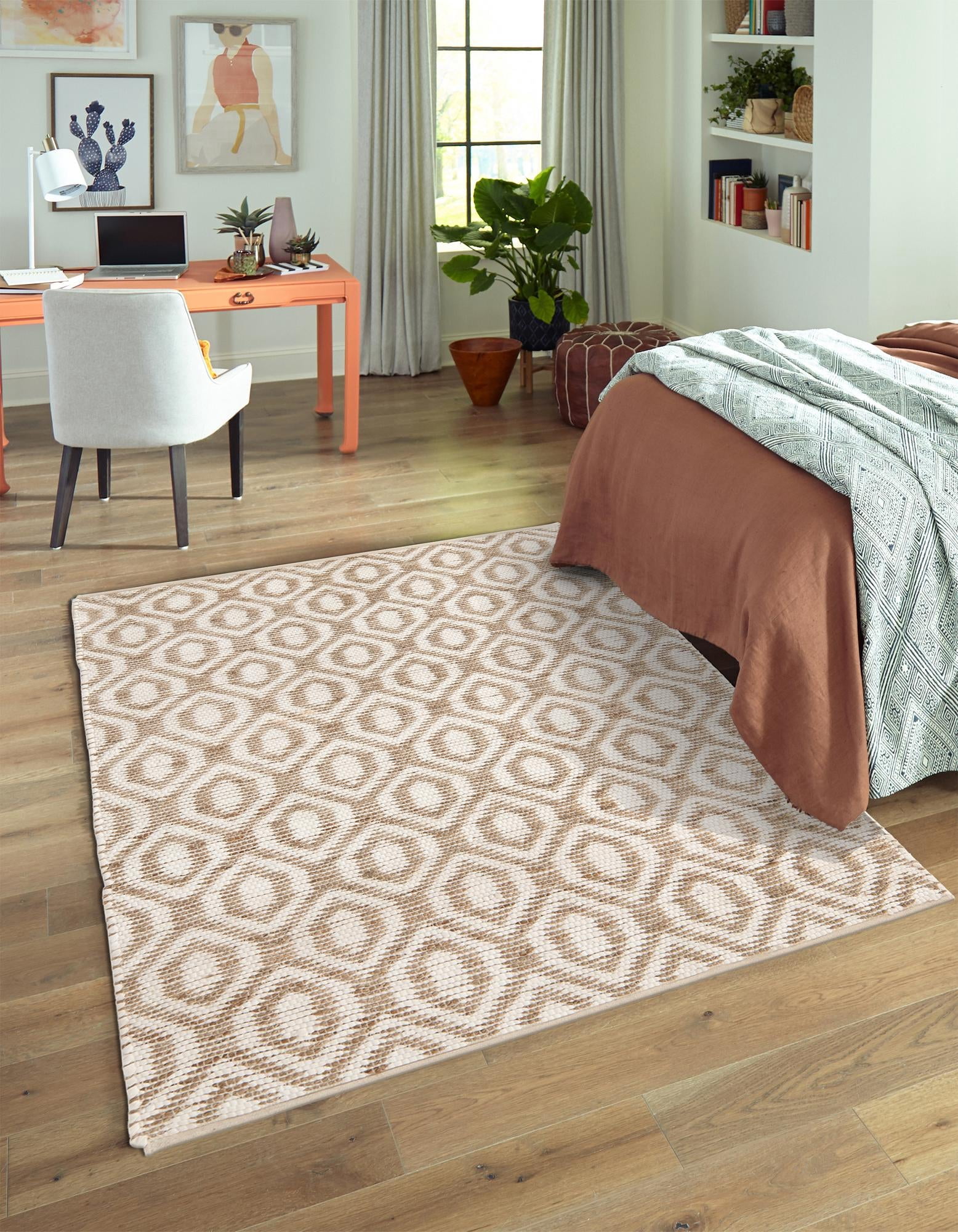Unique Loom Chindi Jute Collection Area Rug (2' x 3' 1" Rectangle White/Natural)