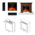 thumbnail image 2 of Patiojoy Foyer Électrique Encastré de 18 Pouces Chauffage Autoportant avec Double Commande Mode 750W/1500W Flamme Réaliste, 2 of 9