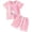 Pink, variant on NOLDARES Baby Outfit Toddler Girl Short Sleeve T Shirts Shorts Set 2Pcs Infant Summer Clothes(Purple,18-24 Months)