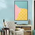 thumbnail image 4 of IDEA4WALL Framed Canvas Prints Wall Art Ripped Textured Teal, Pink & Yellow Display for Living Room, Bedroom, Office Ready to Hang - 24x36 inches, 4 of 4