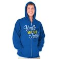 thumbnail image 2 of Walk With Faith Christian Cross Zip Hoodie Sweatshirt Women Brisco Brands S, 2 of 6