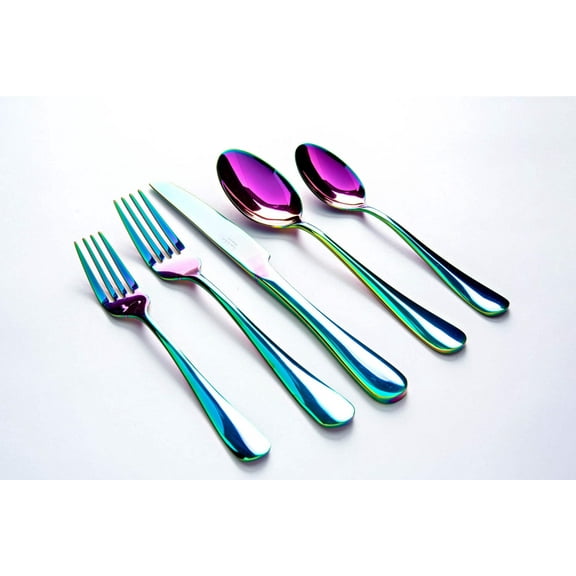 Nicole Miller 20-Piece Stainless Steel Rainbow Flatware Set - Service for 4