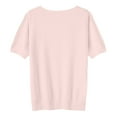 thumbnail image 5 of BRDFRL Womens Puff Short Sleeve Sweater Casual Summer V Neck Pullover Tops Ribbed Knit Sweater Blouse Pink L, 5 of 5