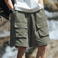 thumbnail image 4 of alcepopk Men's Long Cargo Shorts Below Knee Length Relaxed Fit Casual with Pockets(AG,L), 4 of 7