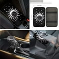 thumbnail image 6 of XYZCANDO Sun Moon Print Fender Cover Keychain Seat Belt Cover Armrest Cover Steering Wheel Cover Car Cushion Cover Car Coasters Trash Can Lipstick Cover Handbrake Cover Fashion, 6 of 7