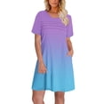 thumbnail image 2 of SEAOPEN Deals Robe Moulante Froncée pour Femmes Manches Courtes Aguichant Robe de Soirée Tissu Extensible Violet,m, 2 of 9