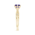 thumbnail image 3 of ANGARA Natural Tapered Shank Tanzanite Solitaire Ring with Diamonds in 14K Yellow Gold for Women (Size-6mm) | December Birthstone, Anniversary, Jewelry Gift for Women | Natural Tanzanite Ring, 3 of 9