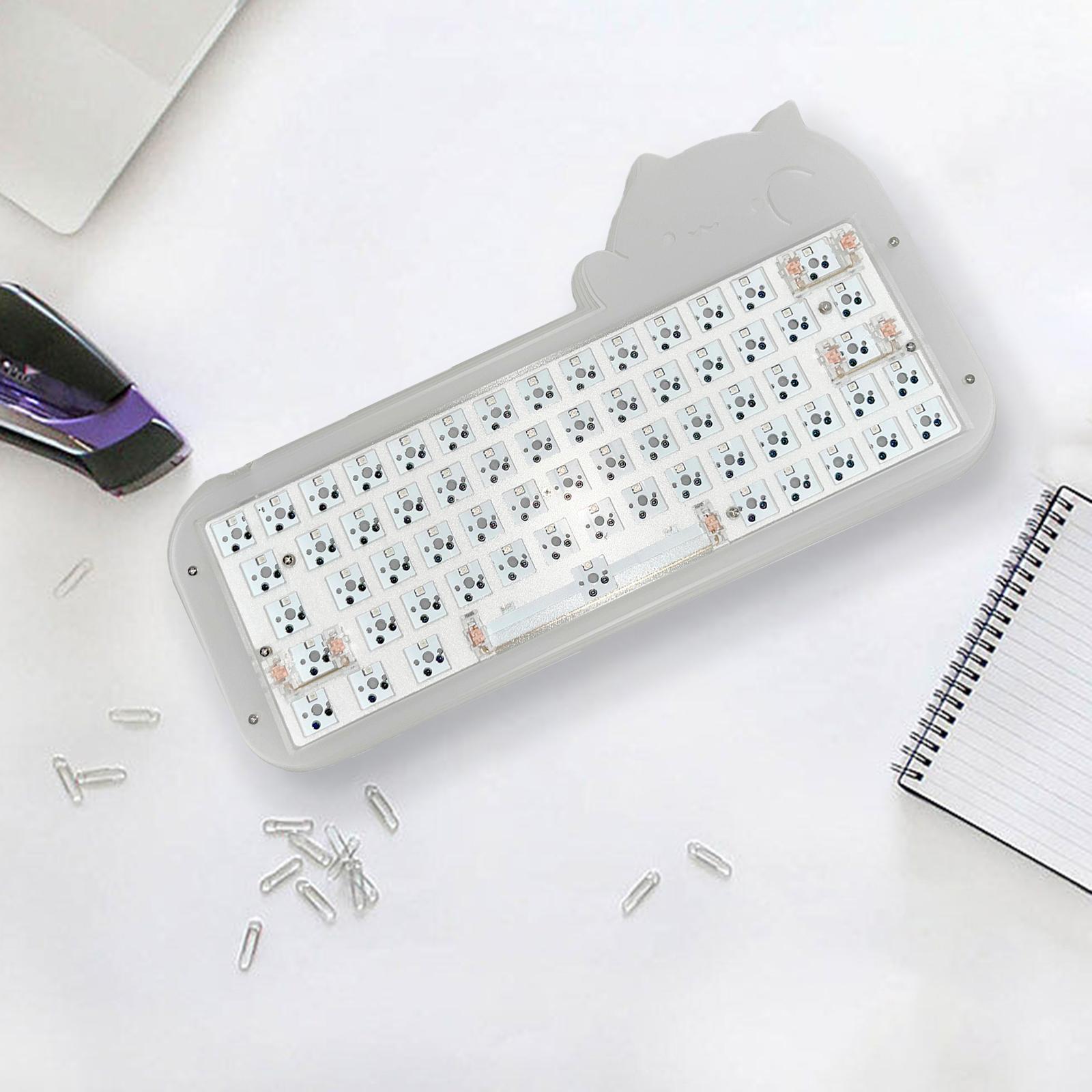 Wzmzjy Mechanical Keyboard DIY Kit Hot Swap Switches Backlit RGB 65% 64 Keys Wired Cute
