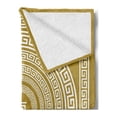 thumbnail image 2 of Greek Key Soft Flannel Fleece Blanket, Frieze with Vintage Ornament Meander Pattern from Greece Retro Twist Lines, Cozy Plush for Indoor and Outdoor Use, 70" x 90", Pale Amber White, by Ambesonne, 2 of 5