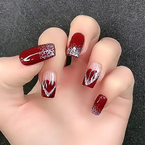 24 Piezas uñas postizas decoración largas con pegamento Naturales 46 estilos Francés