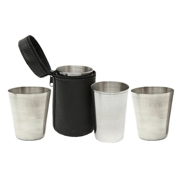 1 Set of Camping Metal Cups Multi-function Wine Cups Convenient Drink Cups Outdoor Accessory