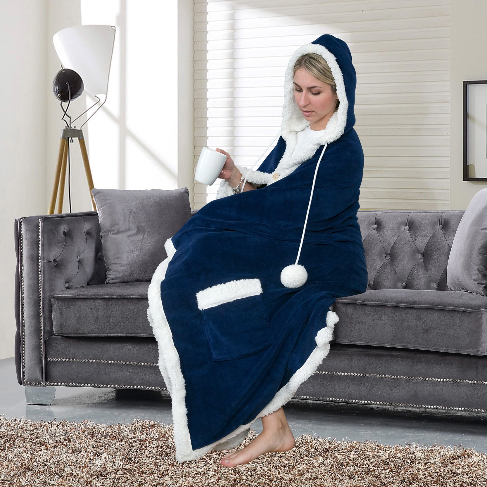Fleece lined snuggie best sale