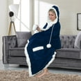 thumbnail image 6 of Nava Snuggle Hoodie Robe Cozy Super Soft Ultra Plush Micromink Sherpa Lined Wearable Blanket, 6 of 6