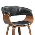 thumbnail image 6 of Wood and Black Faux Leather Mid-Century 18-Inch Seat Height Dining Chair, 6 of 7