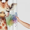thumbnail image 3 of JEUXUS Durable and Washable Animal 10 Watercolor Giraffe Waterproof Shower Curtain Multiple Sizes White, 3 of 7