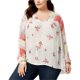 thumbnail image 1 of Blusa de punto floral para mujer Lucky Brand, blanco roto, 2X, 1 of 1