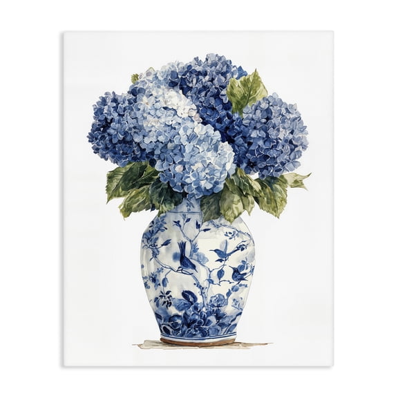 Stupell Industries Blue Hydrangeas in Porcelain Canvas Wall Art, design by Imagine It Images