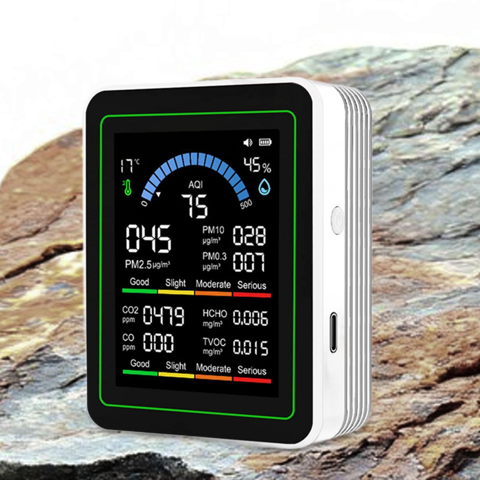 Zxpjkyu Mini Air Quality Meter Professional Air Analyzer for Greenhouse School House White